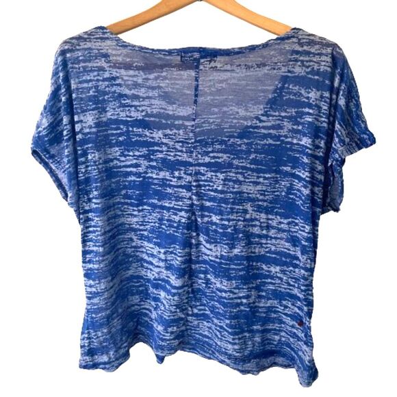 Forever 21 + Plus 3X Mesh Blouse Coverup Layer Tie Dye Blue T-shirt Tee Spacedye - Picture 2 of 5